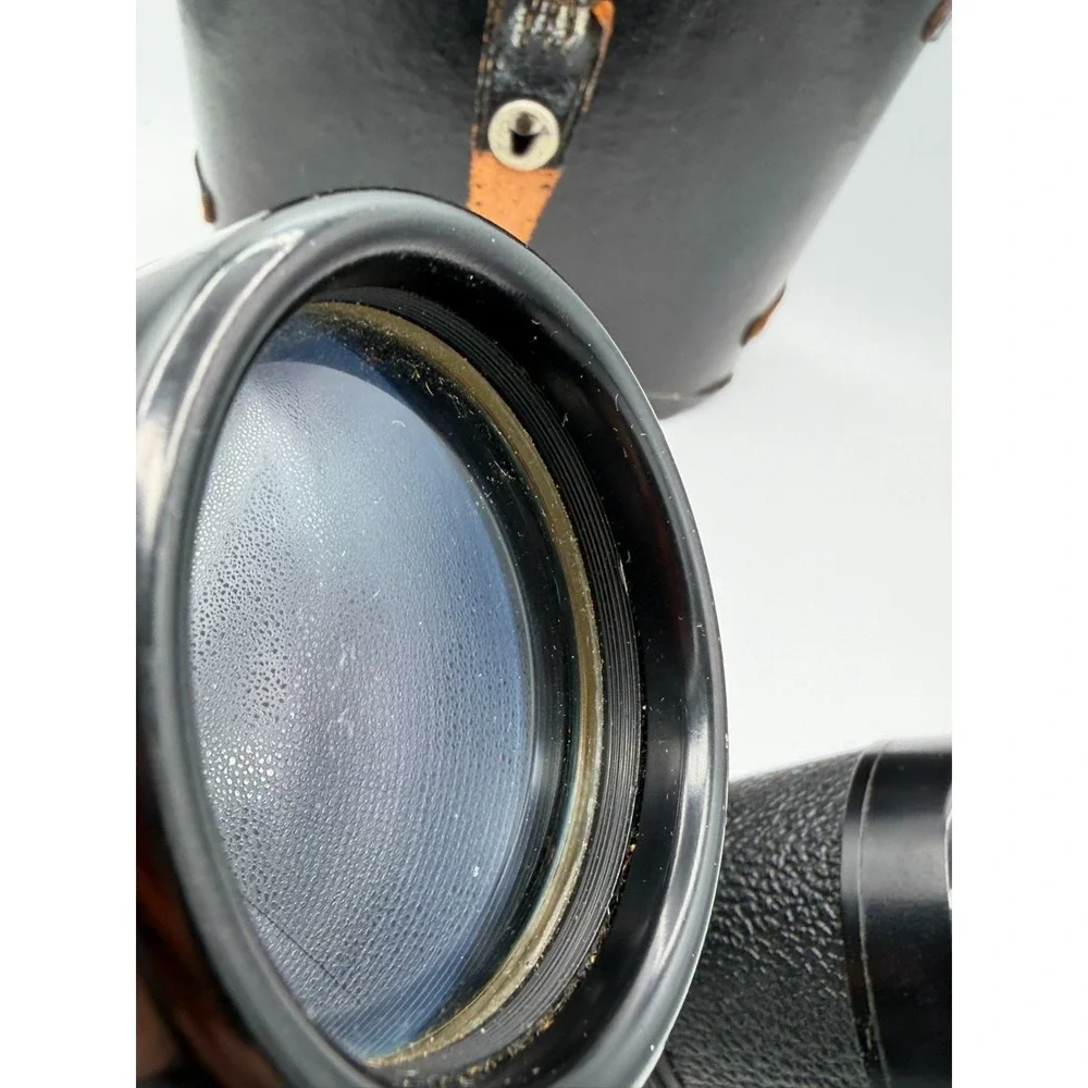 Vintage HALCO 7x50 Binoculars Coated Optics Field 7.1° w/ Case Japan Hazy Lens